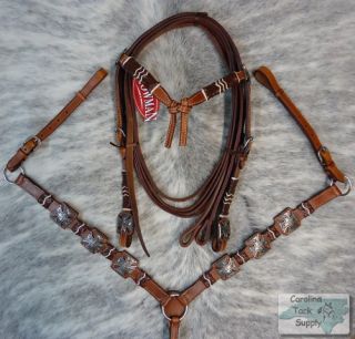  Rawhide Accents Bridle Breastcollar Reins Set New Horse Tack