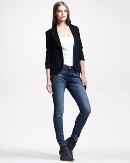 4495 Rag & Bone Curtis Colorblock Knit Blazer, Classic Beater Tank