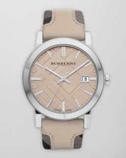 Burberry Check Strap Watch, Tan   