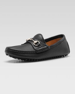 Z0WUF Gucci Damo Leather Driving Loafer, Black