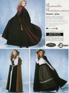 Hooded Cape Historical Long Cloak PATTERN 2sew SCA 3 styles