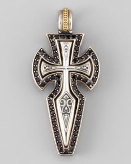 M04H0 Konstantino Pave Spinel Sterling Silver Cross Pendant