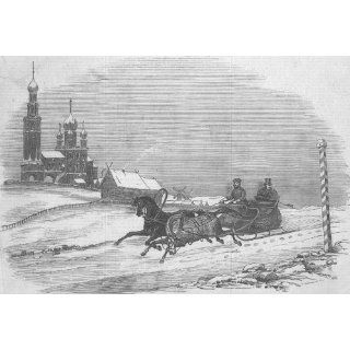 RUSSIA Winter in Russia , antique print, 1847 Home