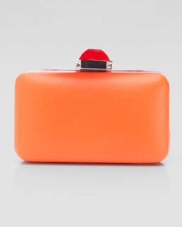 Moyna Chevron Beaded Clutch Bag, Orange/Moss   