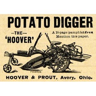 1893 Ad Hoover Prout Potato Digger Farming Agricultural