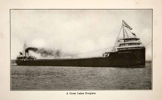 Great Lakes Freighter Ship Historic Image Marine Nautical Liner Cargo