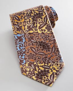 Patchwork Floral Silk Tie, Yellow