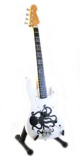 Miniature Guitar Mark Hoppus Fender Jazz Bass Octopus White Custom