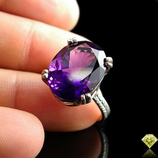 14k White Gold Heart Style 8 75ctw Oval Cut Amethyst Solitaire