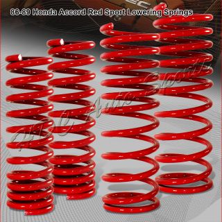  88 89 HONDA ACCORD DX/LX/LXI SUSPENSION RED LOWERING LOWER SPRINGS KIT