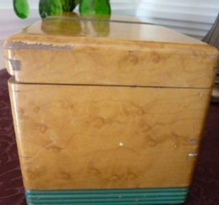 Vintage Benson Hedges Art Deco Wooden Cigarette Box Bakelite Handle