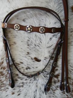  Western Horse Bridle Texas Star Conchos Includes Reins New Horse Tack
