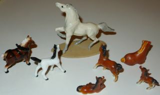 Vintage Bone China Miniature Horse Figure Collection Lot