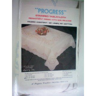 Progress Stamped Tablecloth    Permanent Press with Soil