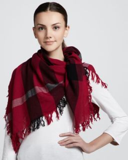 color check square voile scarf magenta $ 295