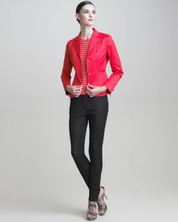 cap sleeve striped knit top stretch skinny jeans $ 325 695 pre order