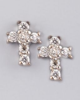 diamond cross earrings white gold $ 445