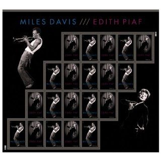 USA Miles Davis / Edith Piaf. Sheet pane of 20 (Forever