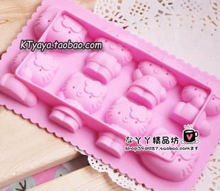 Hello Kitty Figure Cartoon PINK Color Silicone Cup Cake Pudding Mold