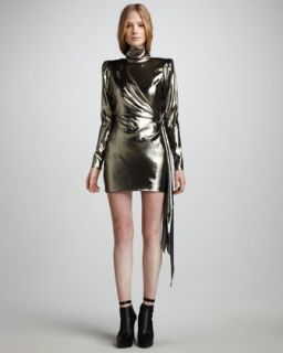 Metallic Back Zip Dress  