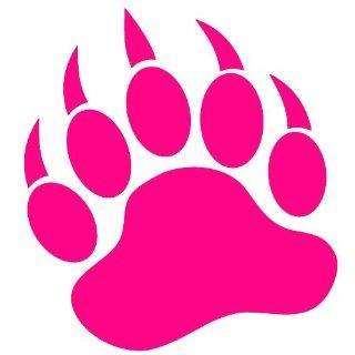 GRIZZLY BEAR PAW PRINT   Vinyl Decal Sticker 5 HOT PINK : 