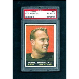 Paul Hornung 1961 Topps #40 Green Bay Packers Card PSA EX