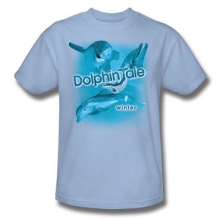 Dolphin Tale   Winter Collage Adult T Shirt In White