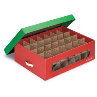 Bankers Box Holiday Ornament Storage Box, Large, Red/Green
