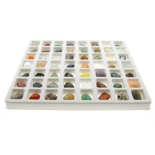 Natural Gem Stones Tumbled Colletors Box   56 Pieces Jewelry 