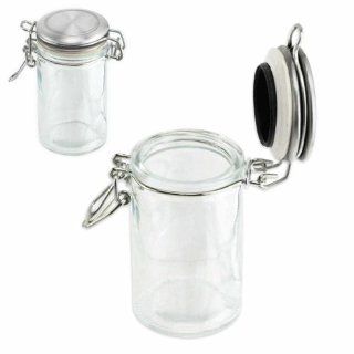 Glass Herb Storage Jar with Hinged Lid   75ml   2.5 fl oz