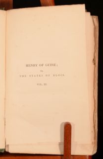 1839 3VOL GPR James Henry of Guise or The States of Blois First
