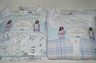 Womens Carole Hochman 3 PC L s Cardigan Tank Drawstring Pant Pajama