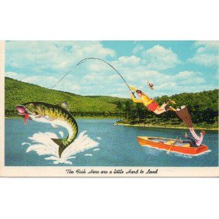 POst Card THE FISH HERE ARE A LITTLE HARD TO LAND, CK.429