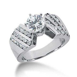 1.45 Ct. Bold Diamond Engagement Ring with Round Side
