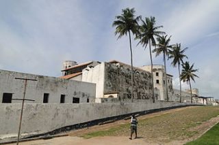 1744 Original Engraving St Georges Castle Mina Elmina Ghana J Kip