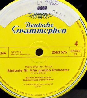 Han Werner Henze 5 Symphonies Deutsche Grammophon 2LPs