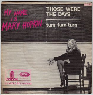 MARY HOPKIN Those were the days ORIGINAL 1968 FRENCH 7 APPLE ODEON The