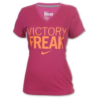 Nike Victory Freak Womens Deep V Neck Tee Shirt