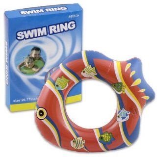 26.75l Plastic Fish Shape Swim Ring   Assorted Color: Toys