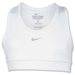 Girls Nike Pro Core Sports Bra White/Matte Silver