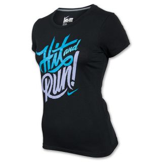 Womens Nike Hit and Run Tee Shirt Black