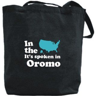 Canvas Tote Bag Black  In The Usa It Is Spoken In Oromo