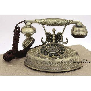Antique Brass Collectors Working Telephone 7.5 H: Home