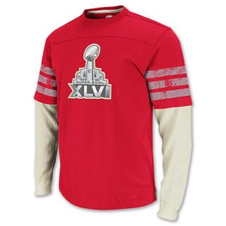 Reebok Super Bowl XLVI Mens Long Sleeve Shirt Red