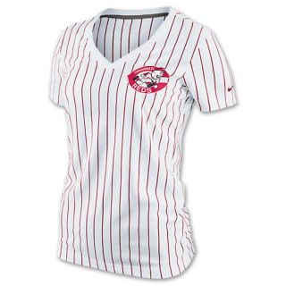 Womens Nike Cincinnati Reds MLB Cooperstown Collection Pinstripe Ole