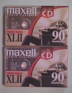 Blank New SEALED Maxell Audio Cassette High Bias XLII 90 Minutes