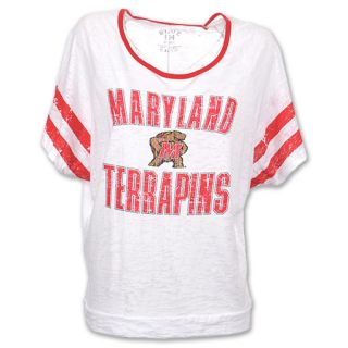 Maryland Terrapins Burn Batwing NCAA Womens Tee Shirt