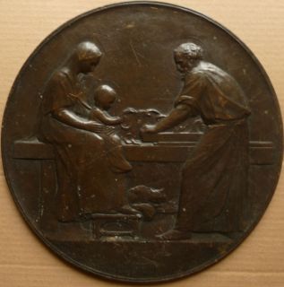 Huge French Bronze Medal by Hippolyte Lefebvre 288 mm 11 5 Inches