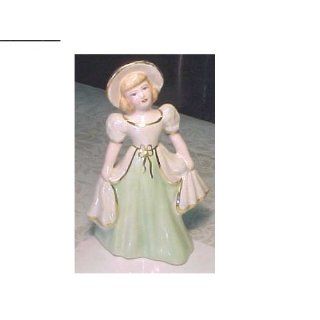 Porcelain Girl in Green Dress Figurine 