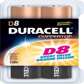Duracell Batteries, D Size, 8 Count Packages (Pack of 2